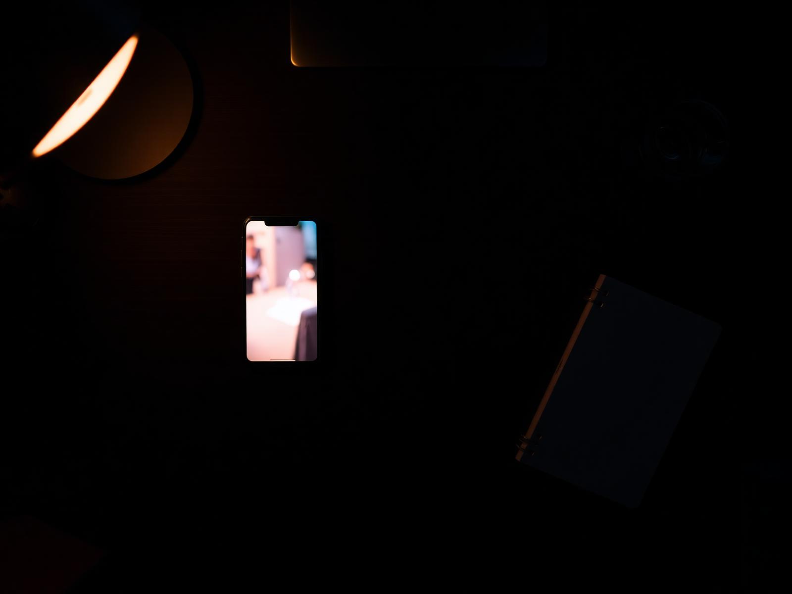 Operator workspace at night